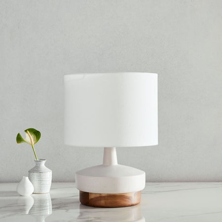 Wood & Ceramic Table Lamp - Small