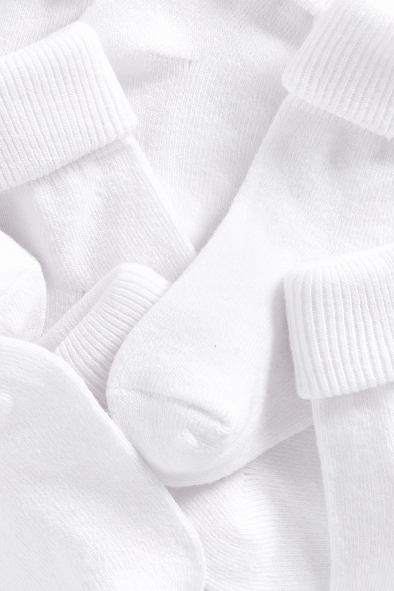 5 Pack White Baby Socks