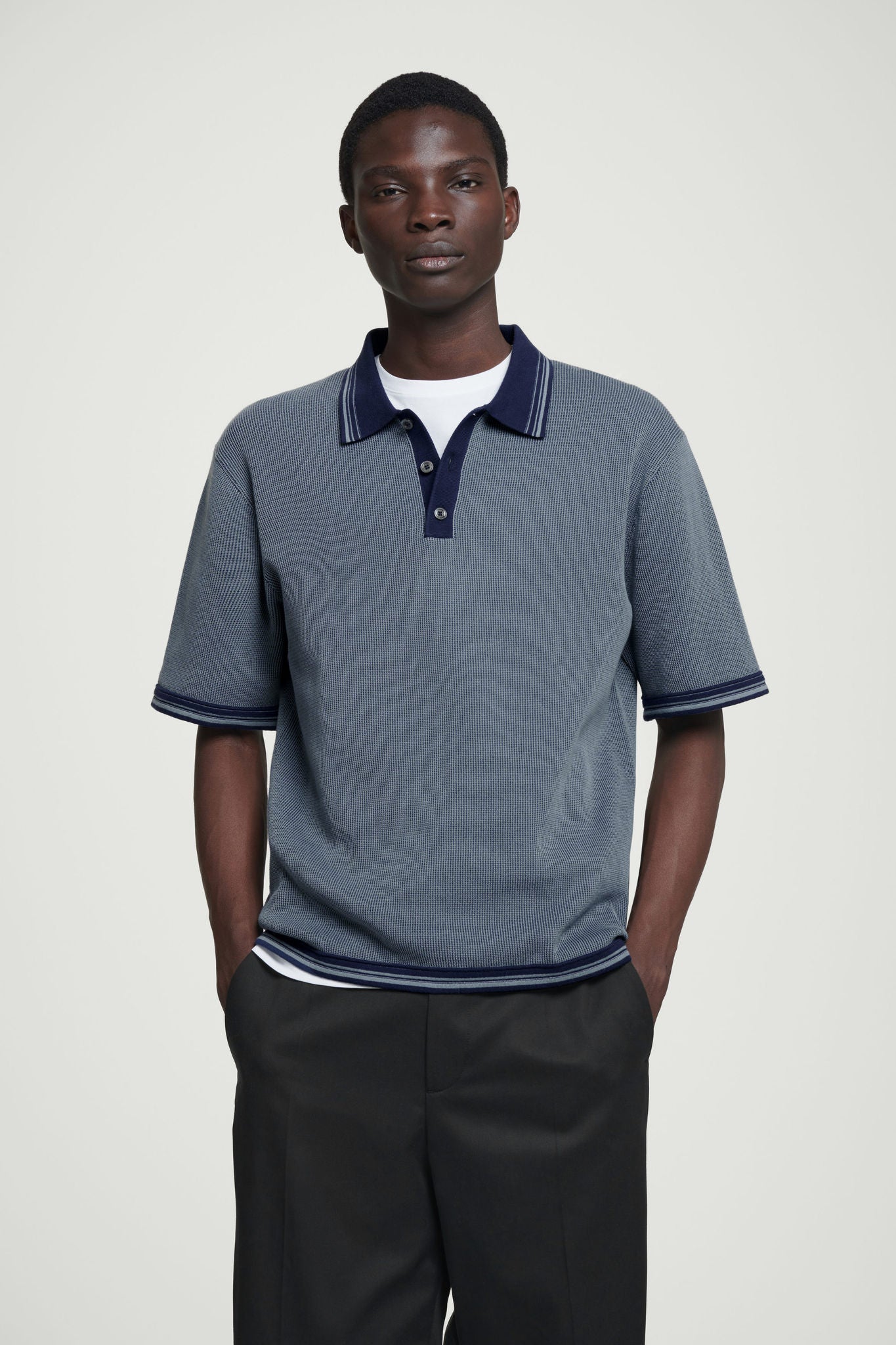 Shop WAFFLE KNIT POLO SHIRT online COS KSA