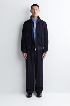 SUEDE FLIGHT JACKET — Blue dark 2