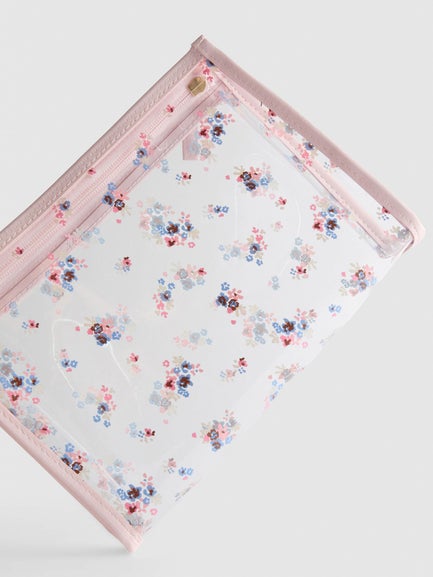 Floral Clear Make Up Bag