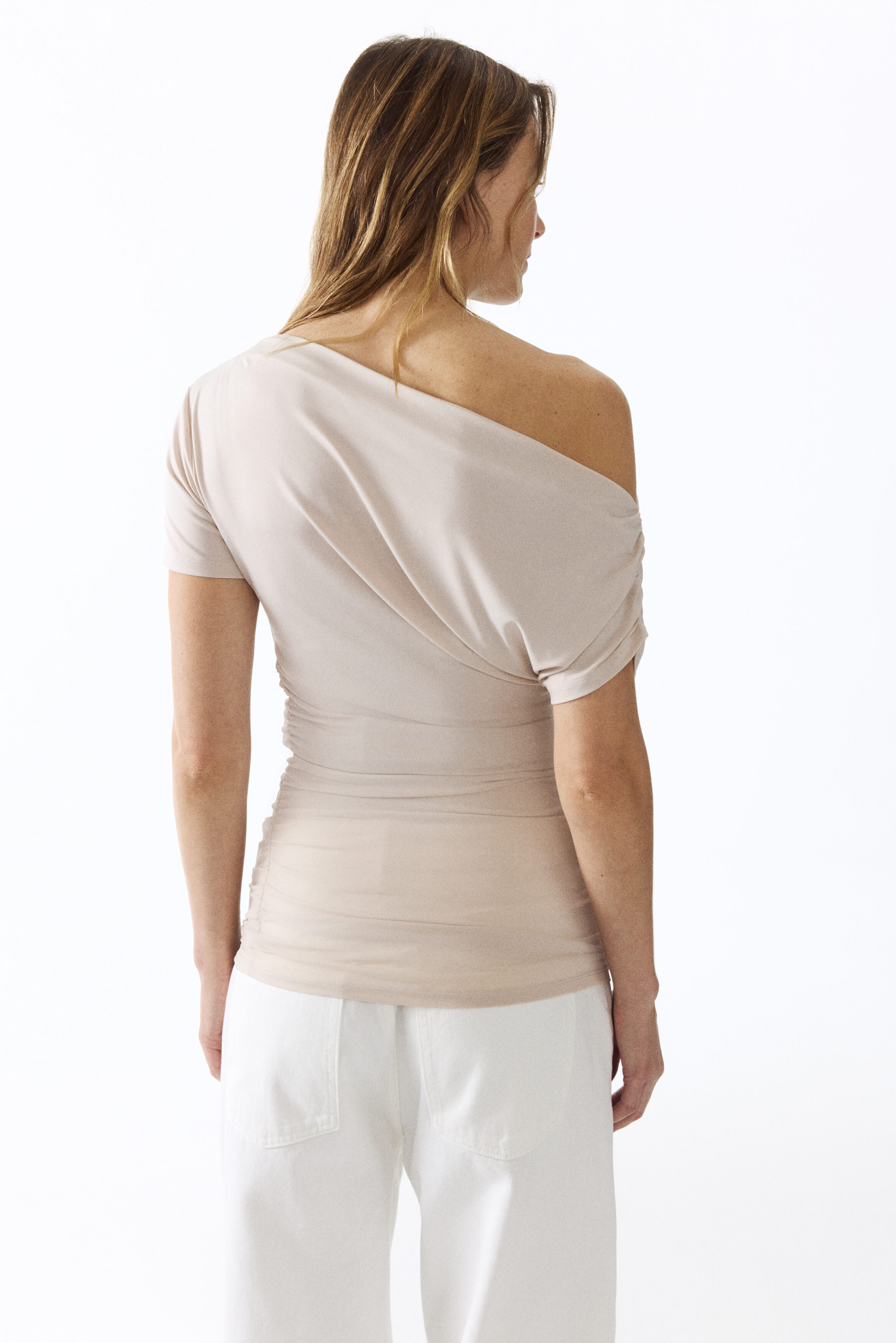 MAMA Draped one-shoulder top