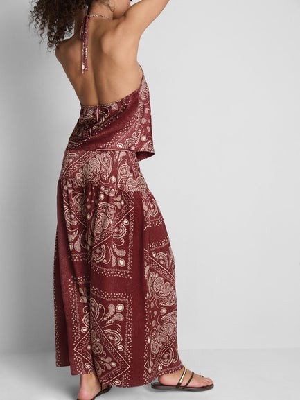 Paula Echevarría Printed Satin Maxi Skirt