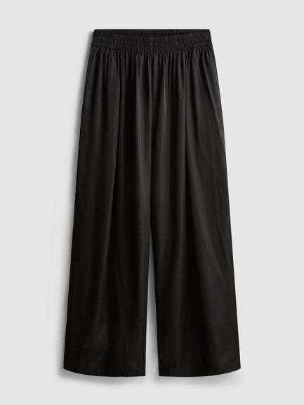 The Edit Satin Wide Leg Trousers