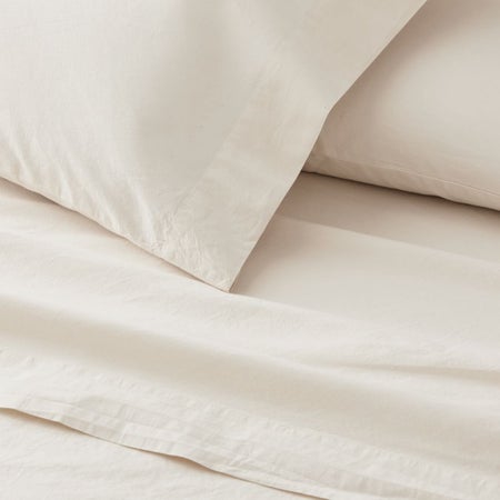 Organic Washed Cotton Percale Pillow Case Set
