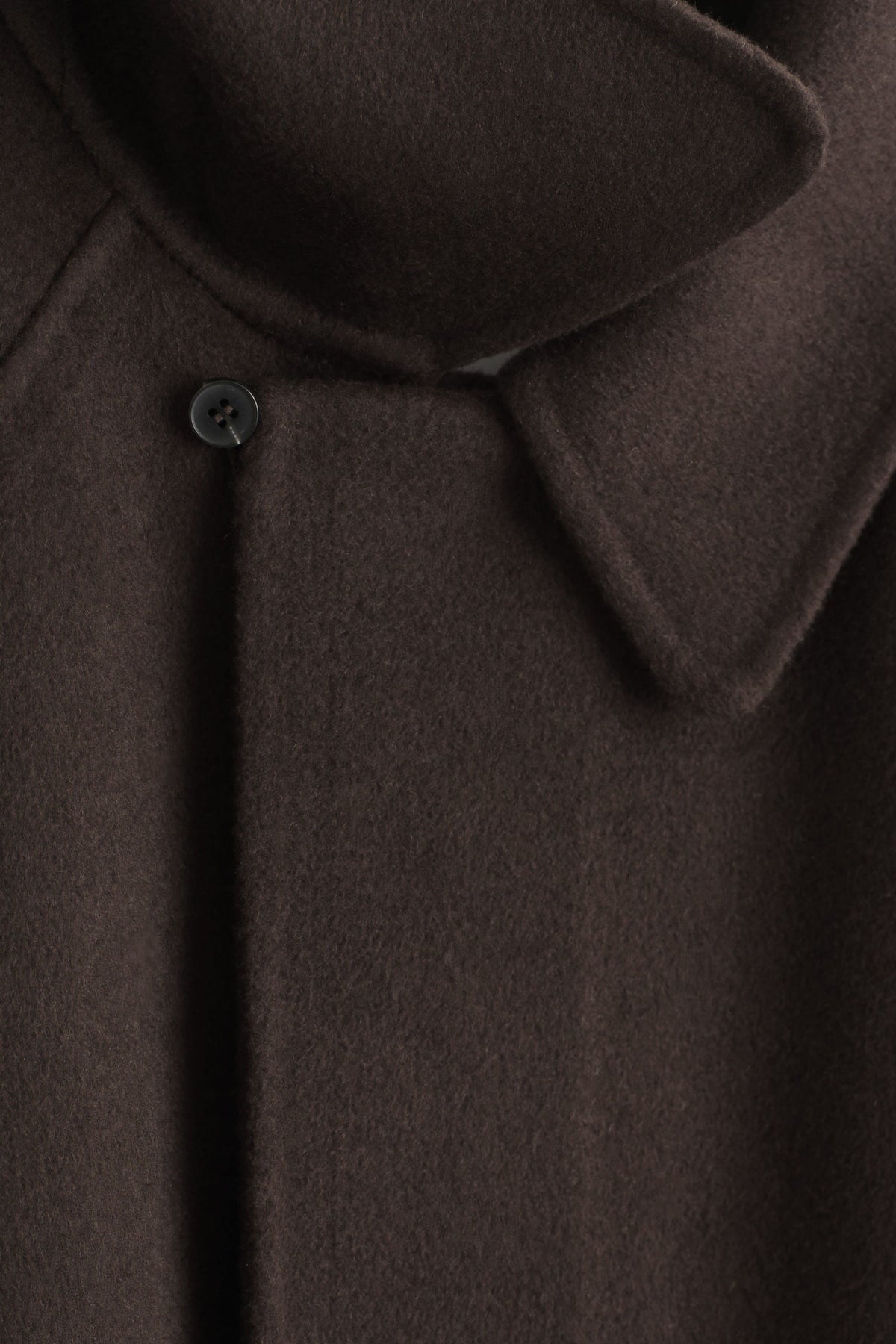 DOUBLE-FACED WOOL CAR COAT — Brown dark