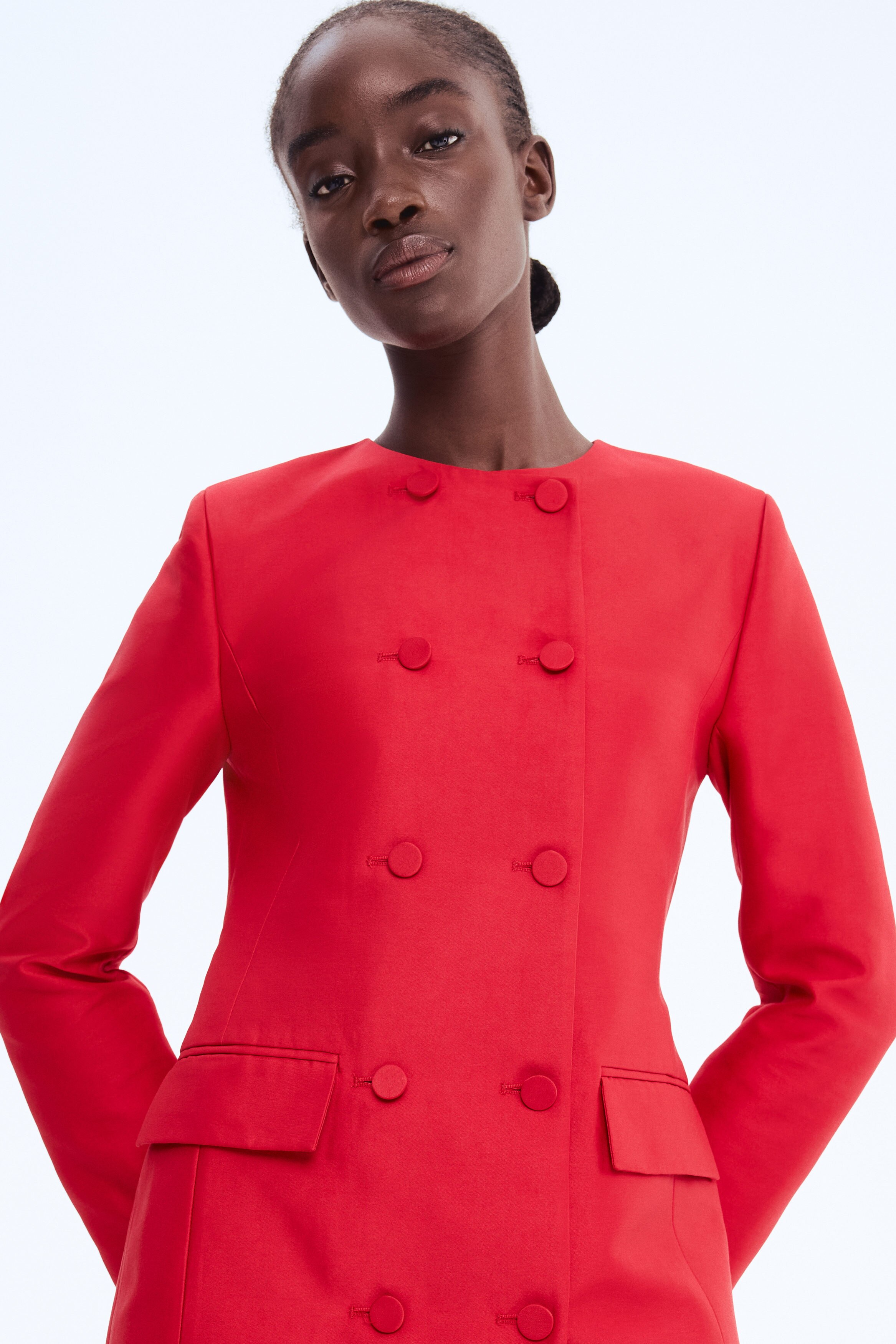 red double breasted dress Ladies - Red Double-Breasted Jacket Dress - Size: 6