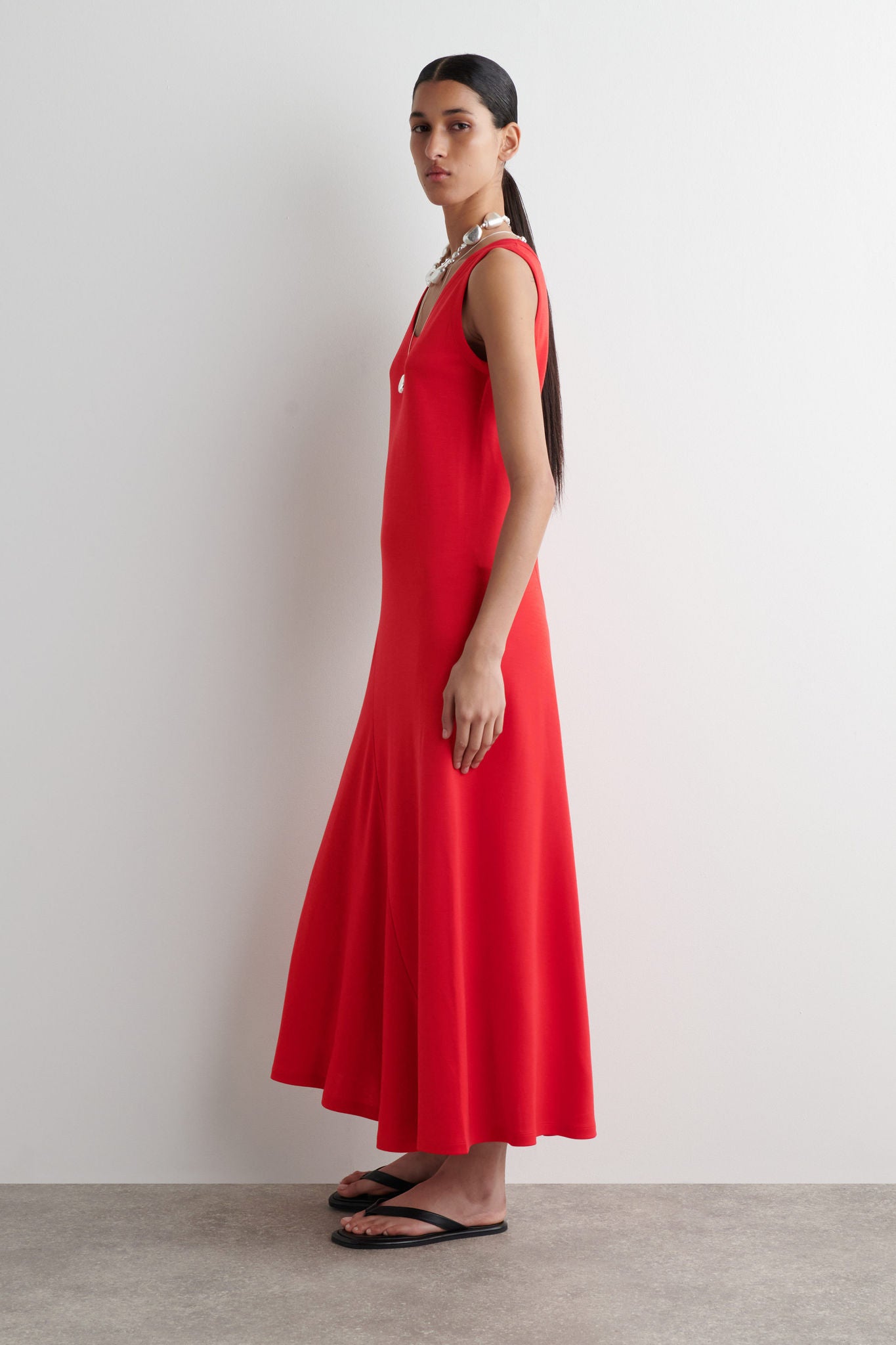 Asymmetric Jersey Midi Dress | COS UAE