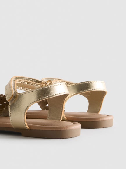 Metallic Laser Cut Sandals