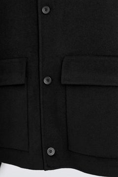 SPLIT WOOL HARRINGTON JACKET — Black dark 8