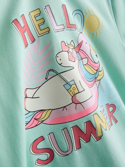 2pk Unicorn Graphic Short Pyjamas