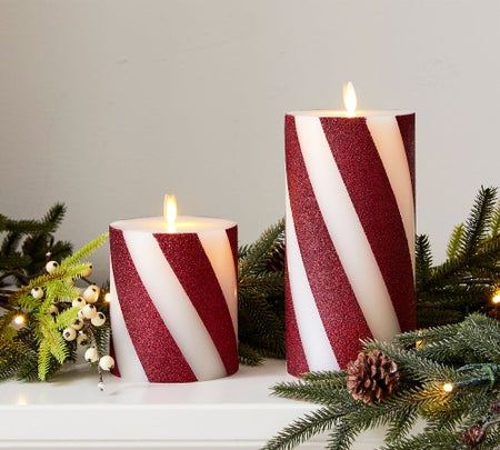 Premium Flickering Flameless Wax Pillar Candles 