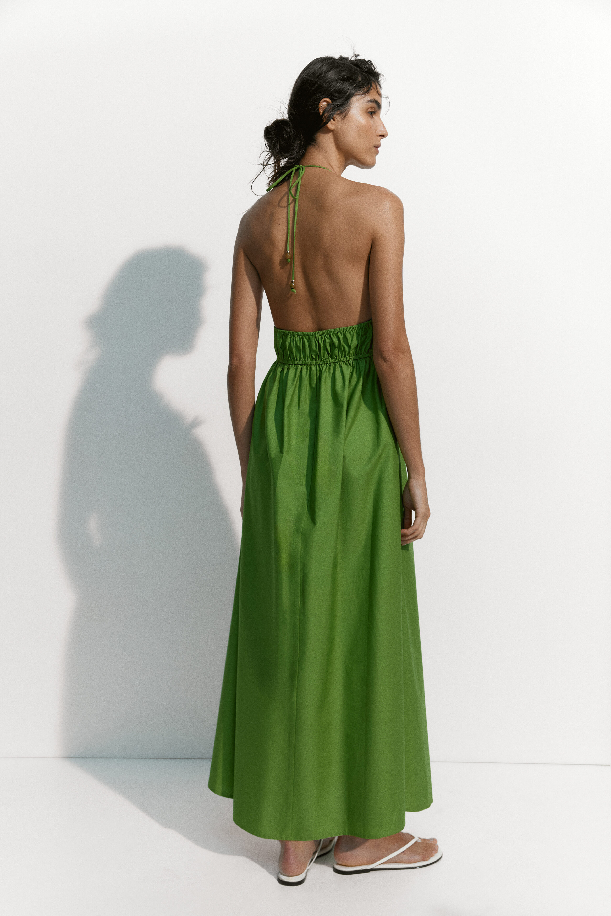 Poplin halterneck dress