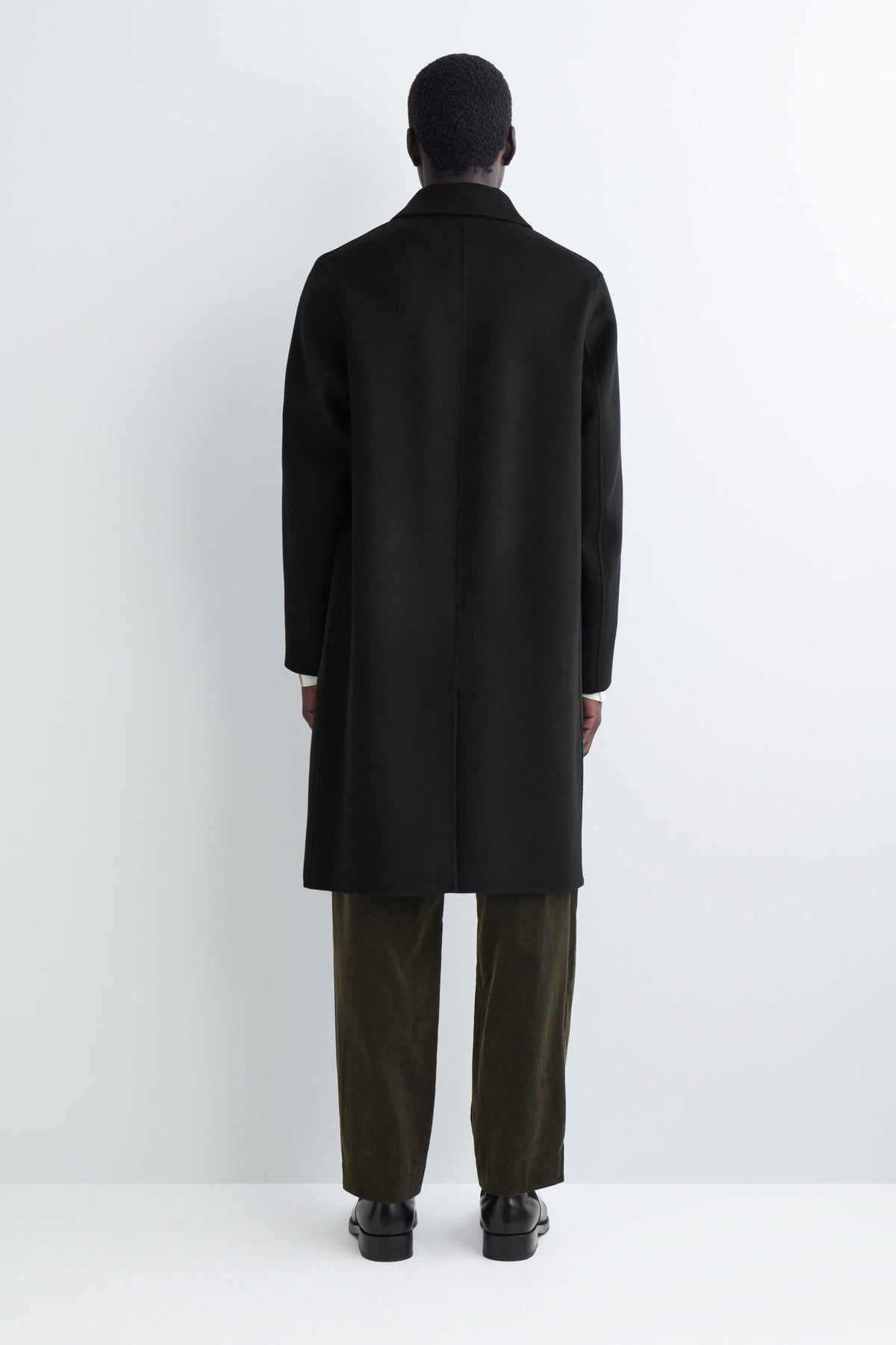 SPLIT WOOL CAR COAT — Black dark