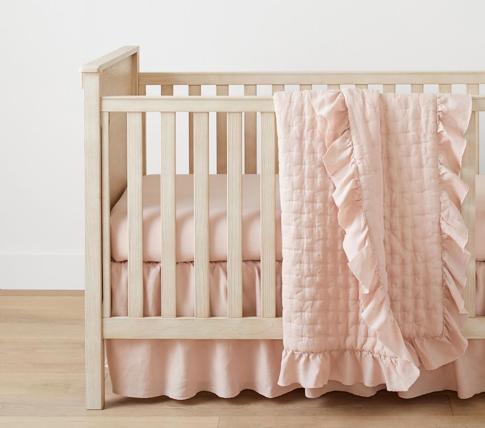 Ruffle Belgian Linen Baby Bedding Pottery Barn Kids Kuwait
