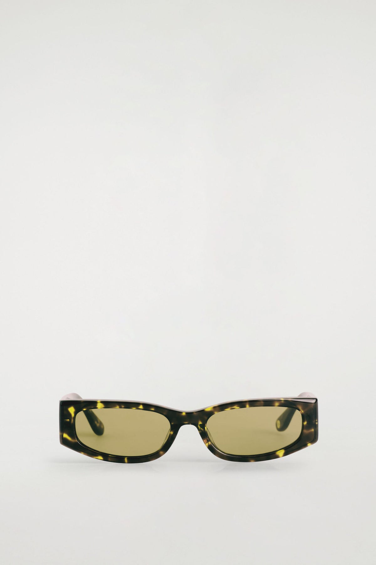 SLIM RECTANGULAR SUNGLASSES — Brown dark