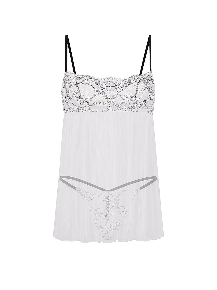 Dare to Dream Lace Pleated Babydoll Set